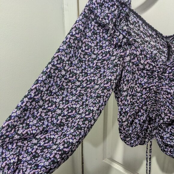 Zara | Ruched floral print crop top - Picture 7 of 9